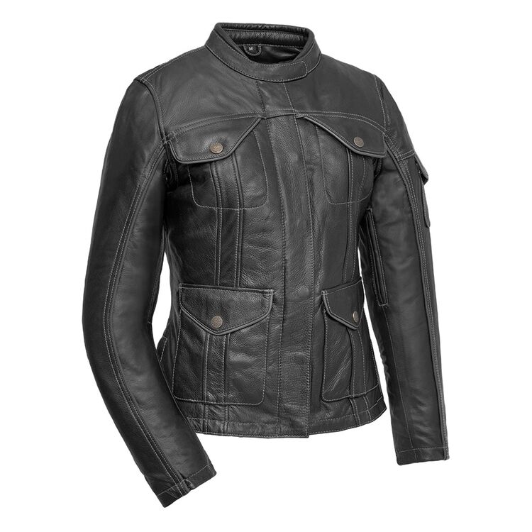 Outlander - Women's Motorcycle Leather Jacket Women's Leather Jacket Jackets Black XS