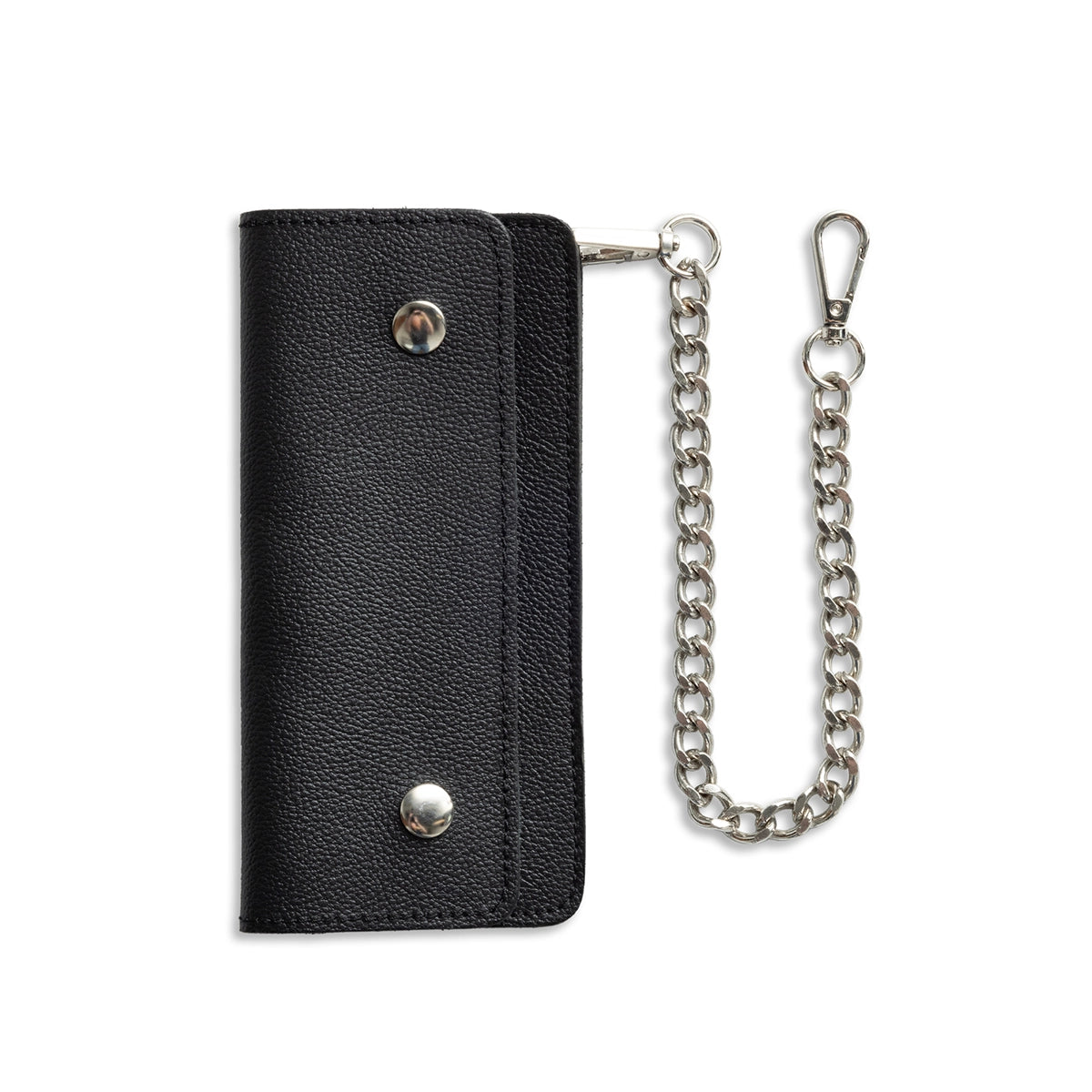 LARGE TRUCKER - Vegetable Tanned Leather Wallet Leather Wallet Accessories Pebble Black Chrome