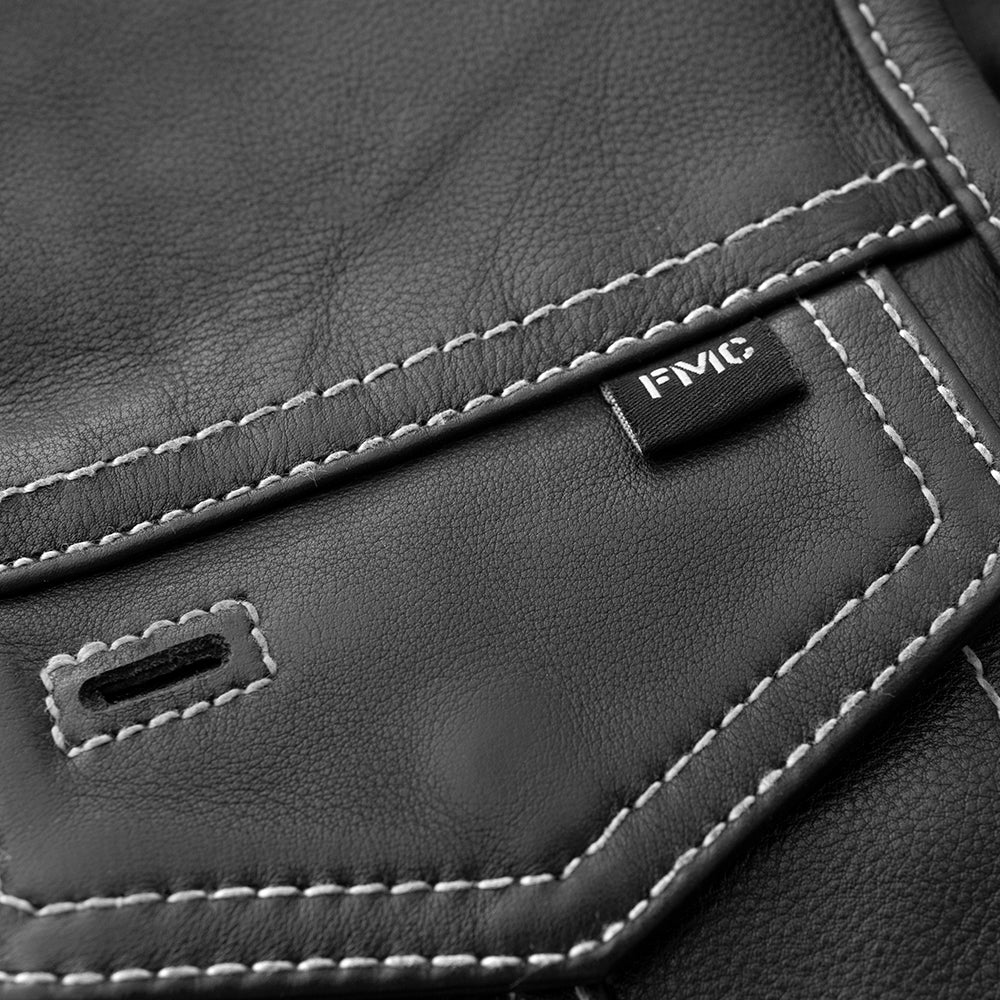 POW - Men's Leather Motorcycle Vest - Limited Edition Factory Customs First Manufacturing Company