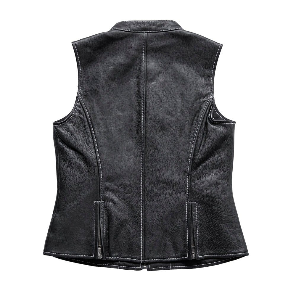Quinn Women's Club Style Leather Vest - Limited Edition Factory Customs First Manufacturing Company