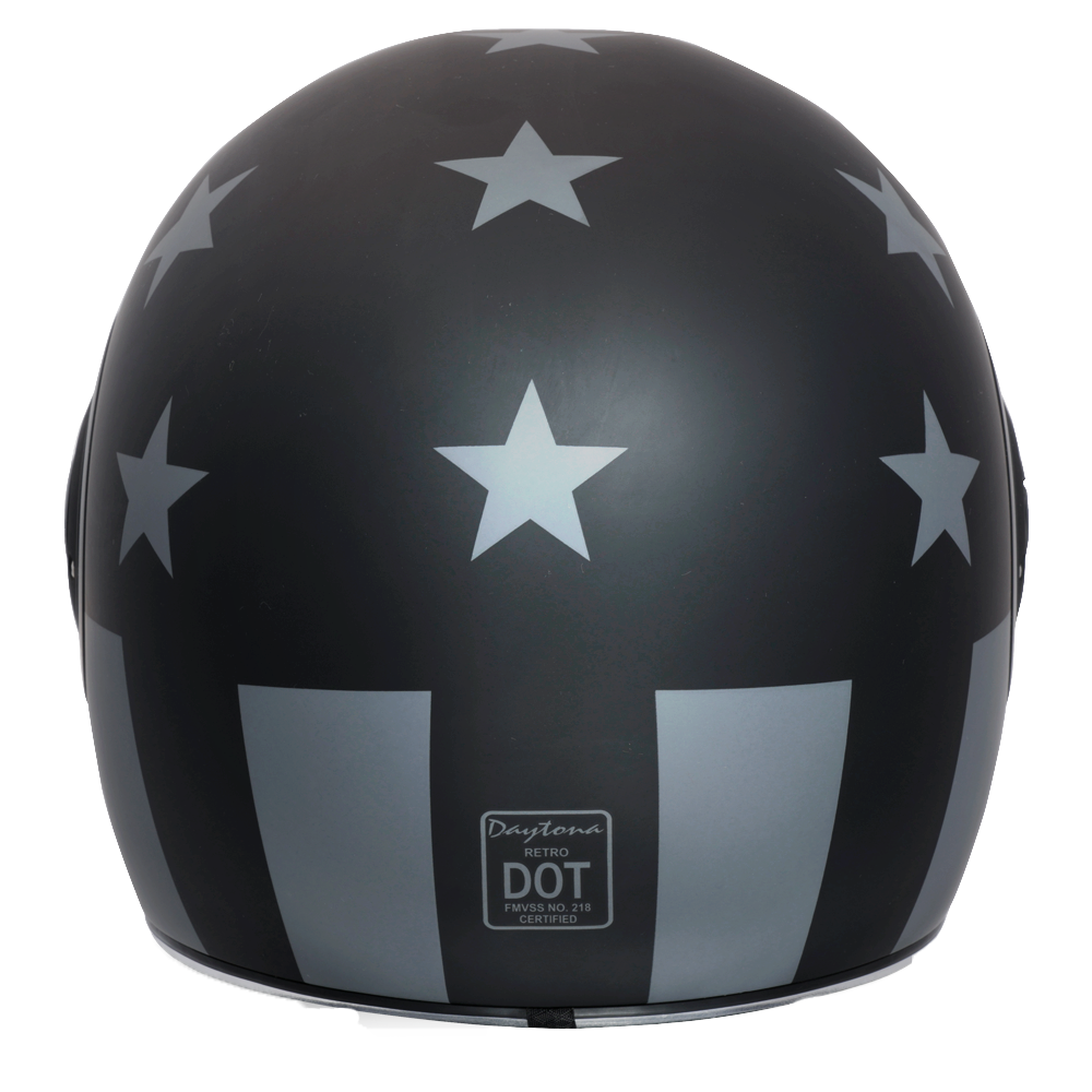 DOT Daytona Retro Full Face Motorcycle Helmet: Vintage Style for Men, Women, & Youth - W/ Captain America Stealth RETRO Daytona Helmets
