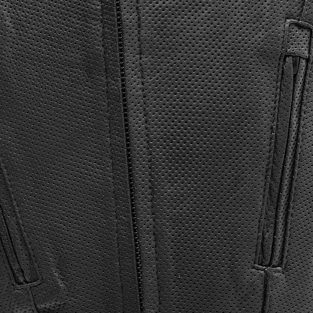 Raceway - Men's Motorcycle Perforated Leather Vest Men's Perforated Leather Vest Vests