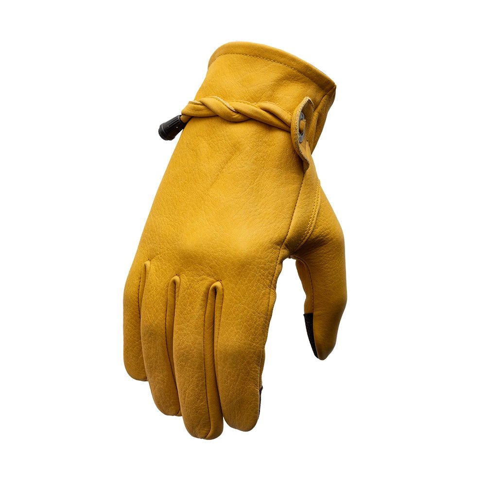 Ranch Men's Motorcycle Leather Gloves Men's Gloves Accessories Yellow XS
