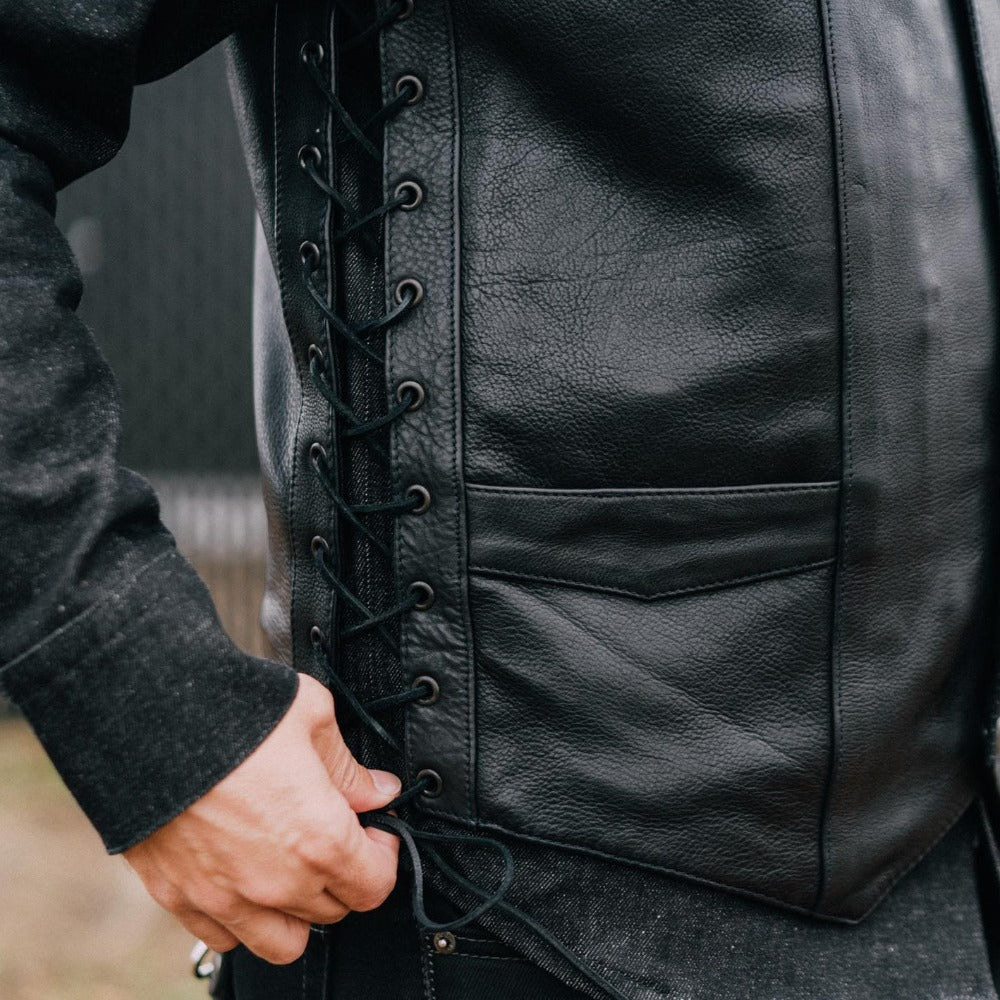 Rancher - Men's Motorcycle Western Style Leather Vest Men's Leather Vest Vests