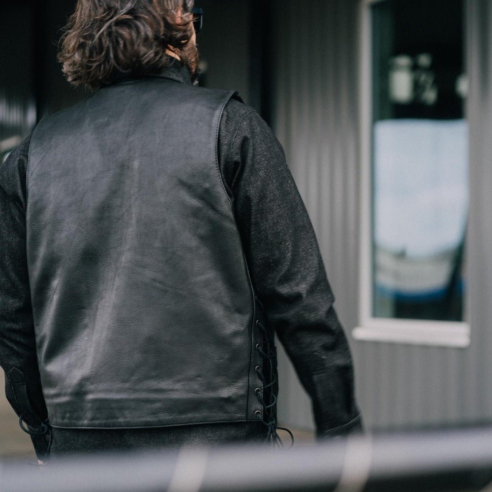 Rancher - Men's Motorcycle Western Style Leather Vest Men's Leather Vest Vests