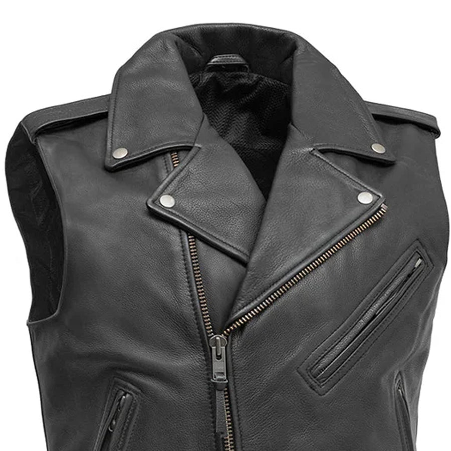Rockin - Men's Motorcycle Leather Vest Men's Leather Vest Vests