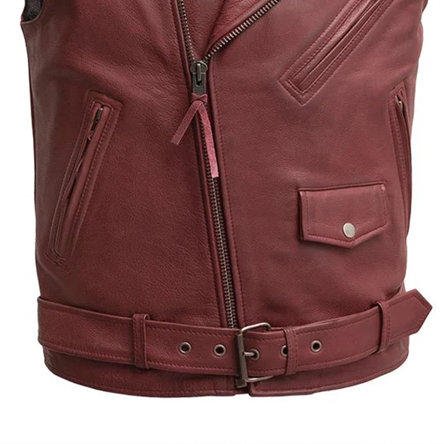 Roller - Men's Motorcycle Leather Vest Men's Leather Vest Vests