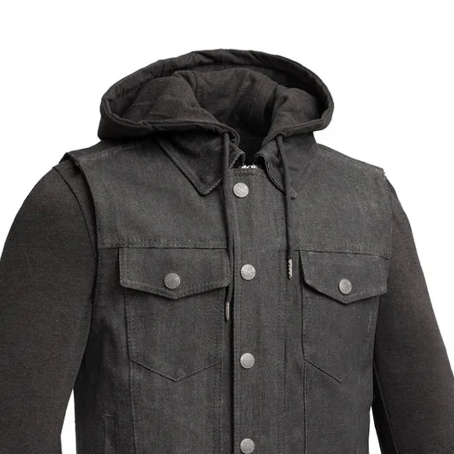 Rook - Men's Motorcycle Denim Vest Men's Denim Vest Vests