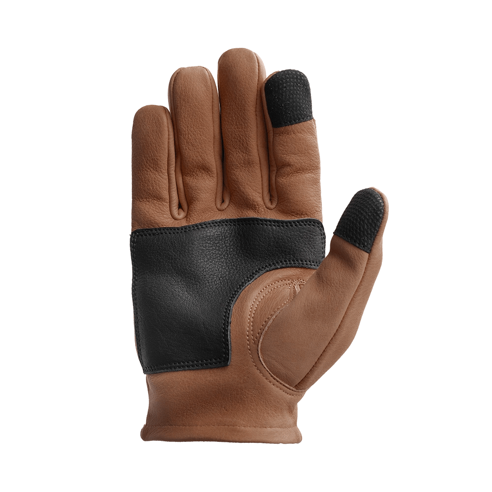 Roper DBL Palm Men's Motorcycle Leather Gloves Men's Gloves Accessories Black Brown XS