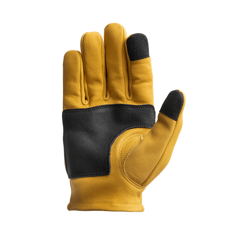 Roper DBL Palm Men's Motorcycle Leather Gloves Men's Gloves Accessories Black Yellow XS