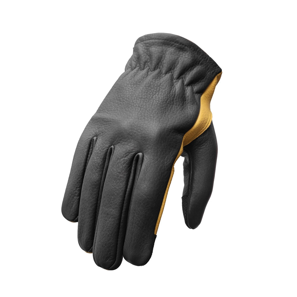 Roper Men's Motorcycle Leather Gloves Men's Gloves Accessories Black Gold XS