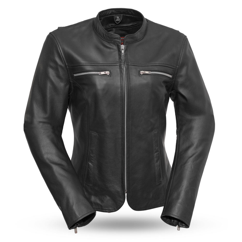 Roxy - Women's Leather Motorcycle Jacket Women's Leather Jacket Jackets Black XS