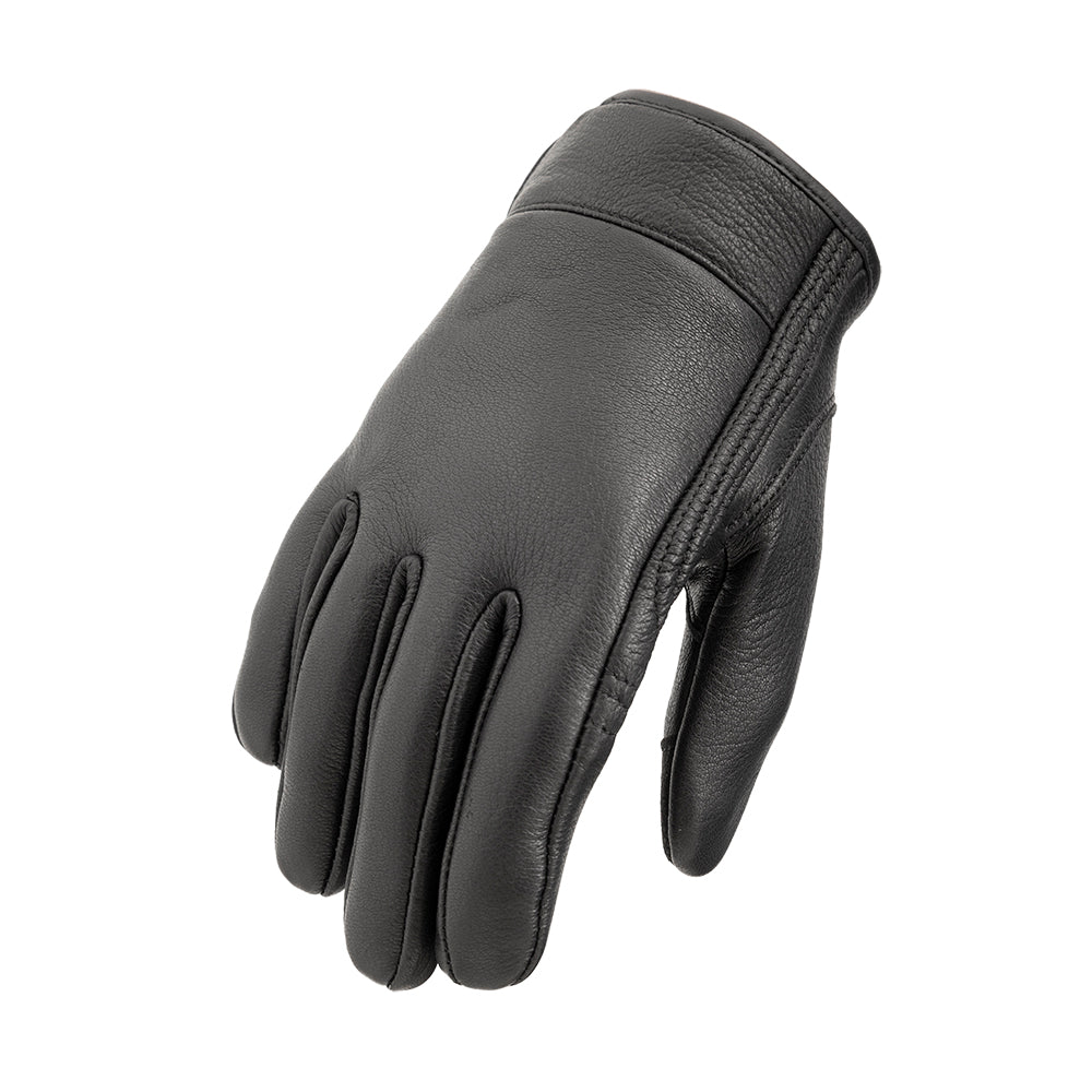Rumble - Men's Deer Skin Motorcycle Gloves Men's Deer Skin Gloves First Manufacturing Company Black S