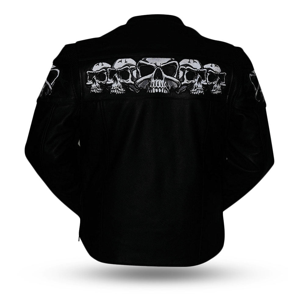 Savage Skulls Men's Motorcycle Leather Jacket Men's Leather Jacket Jackets