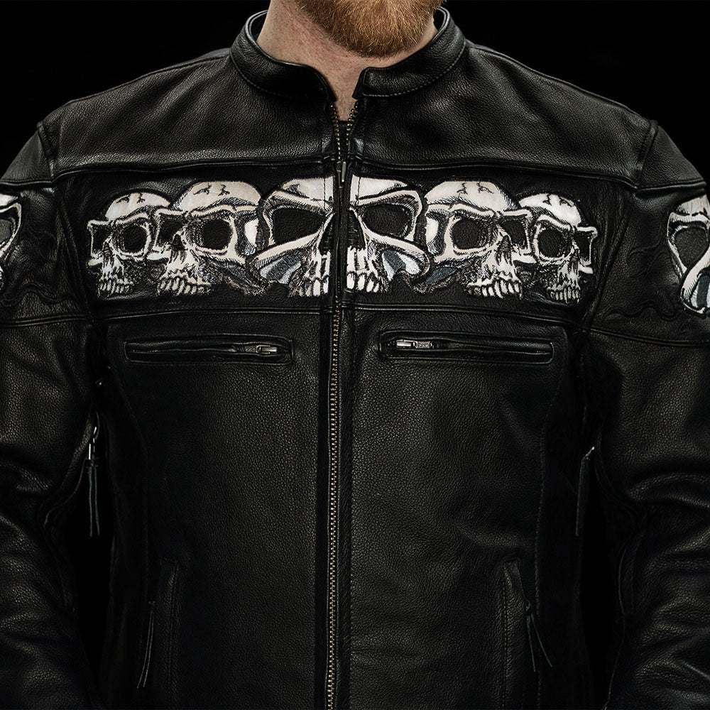 Savage Skulls Men's Motorcycle Leather Jacket Men's Leather Jacket Jackets