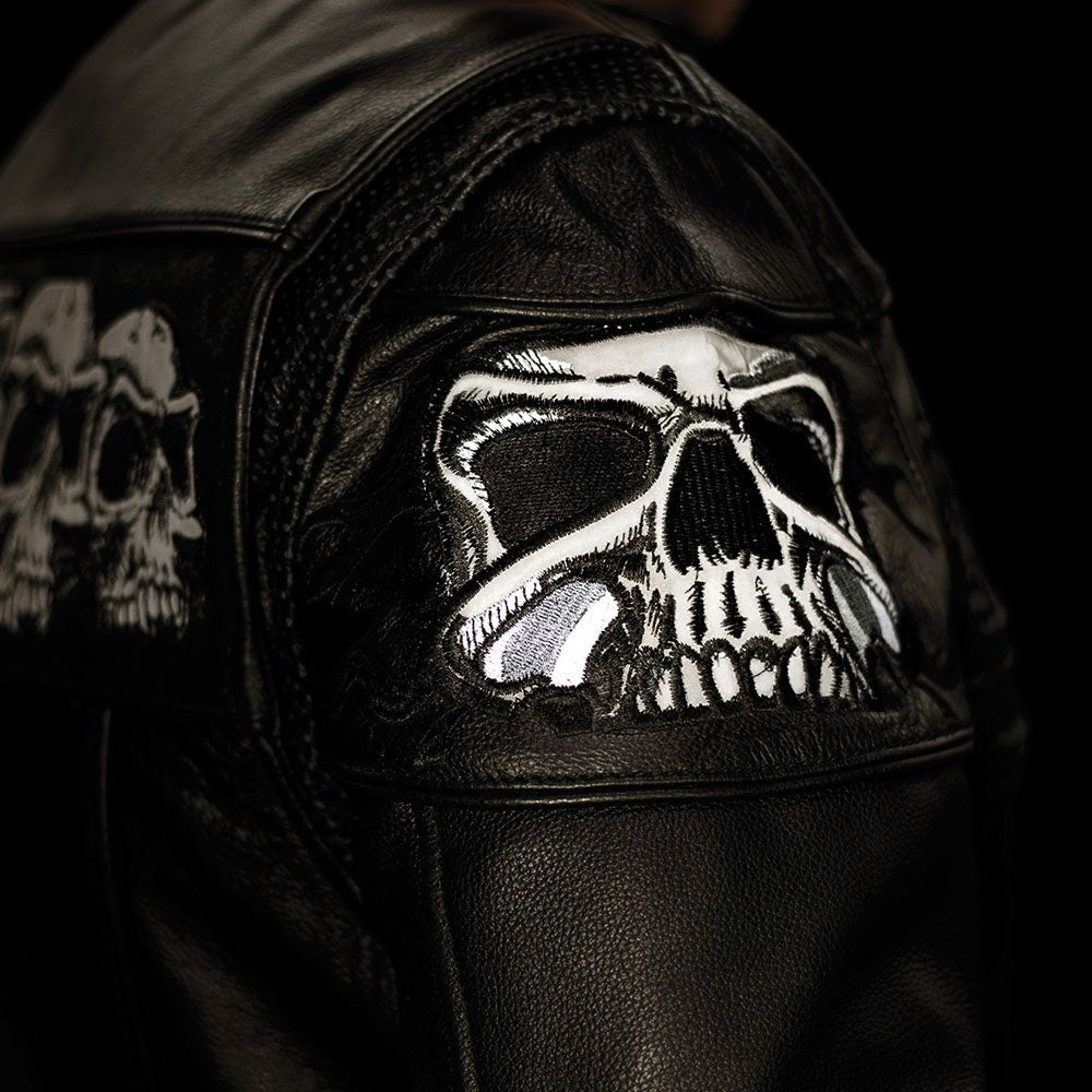 Savage Skulls Men's Motorcycle Leather Jacket Men's Leather Jacket Jackets