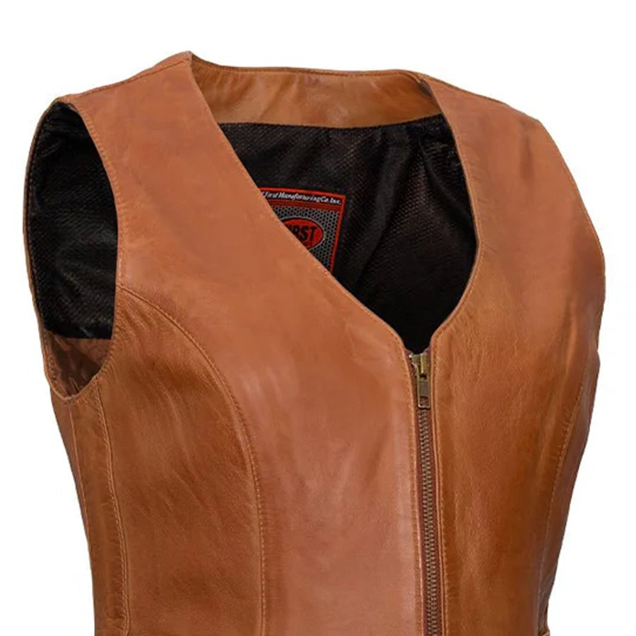 Savannah Women's Western Style Motorcycle Leather Vest Women's Leather Vest Vests