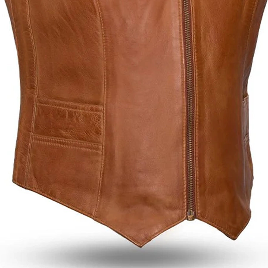 Savannah Women's Western Style Motorcycle Leather Vest Women's Leather Vest Vests