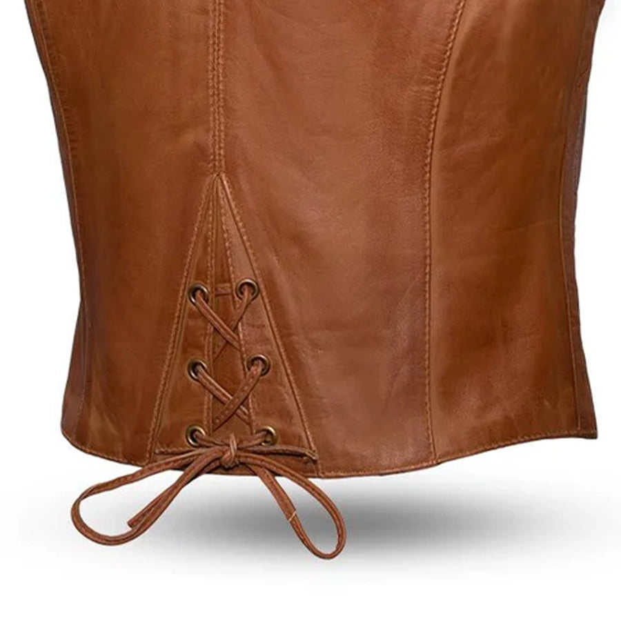 Savannah Women's Western Style Motorcycle Leather Vest Women's Leather Vest Vests