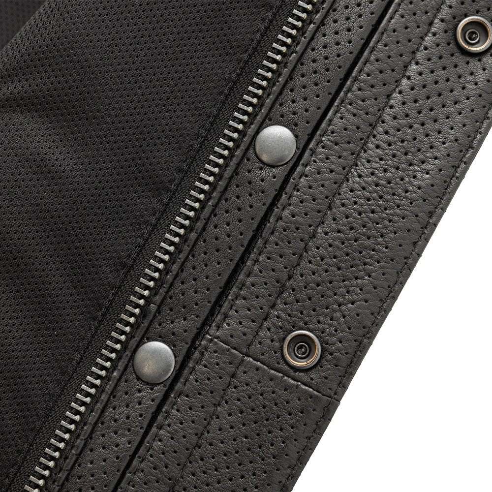Sharp Shooter Perforated Men's Motorcycle Leather Vest Men's Perforated Leather Vest Vests