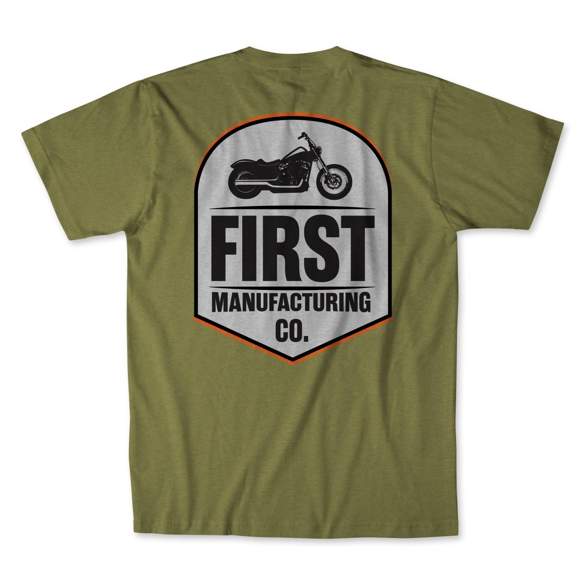 Men's Silhouette Motorcycle T-Shirt Men's T-Shirt First Manufacturing Company OLIVE GREEN S