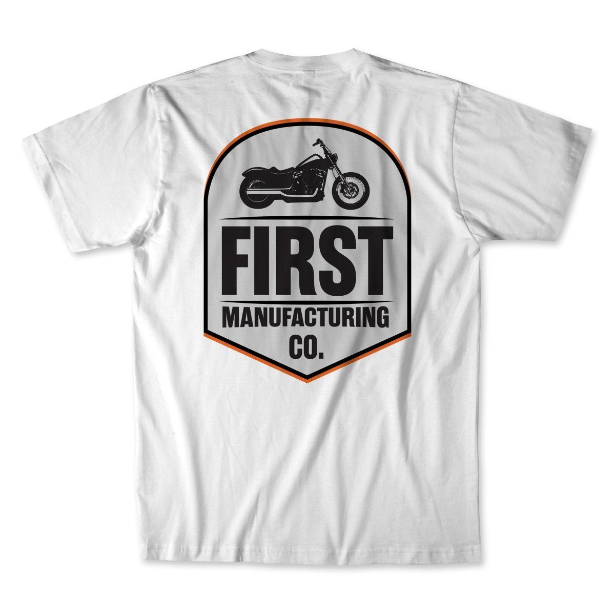 Men's Silhouette Motorcycle T-Shirt Men's T-Shirt First Manufacturing Company WHITE S