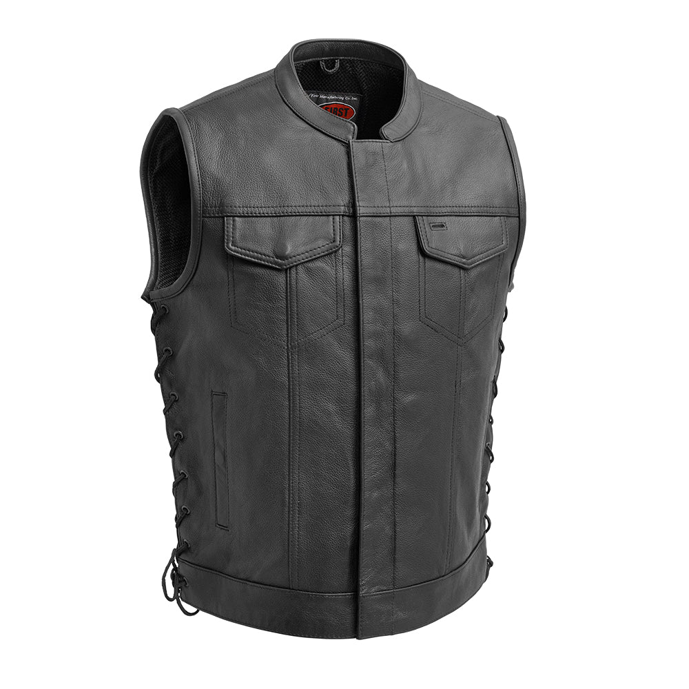 Sniper Men's Motorcycle Leather Vest Men's Leather Vest Vests Black S