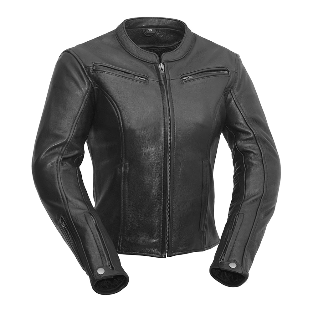 Speed Queen - Womens Motorcycle Leather Jacket Women's Leather Jacket Jackets Black XS