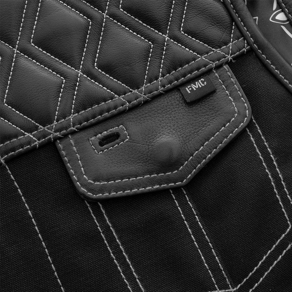 Stinger - Men's Club Style Leather/Canvas Vest (Limited Edition) Factory Customs First Manufacturing Company