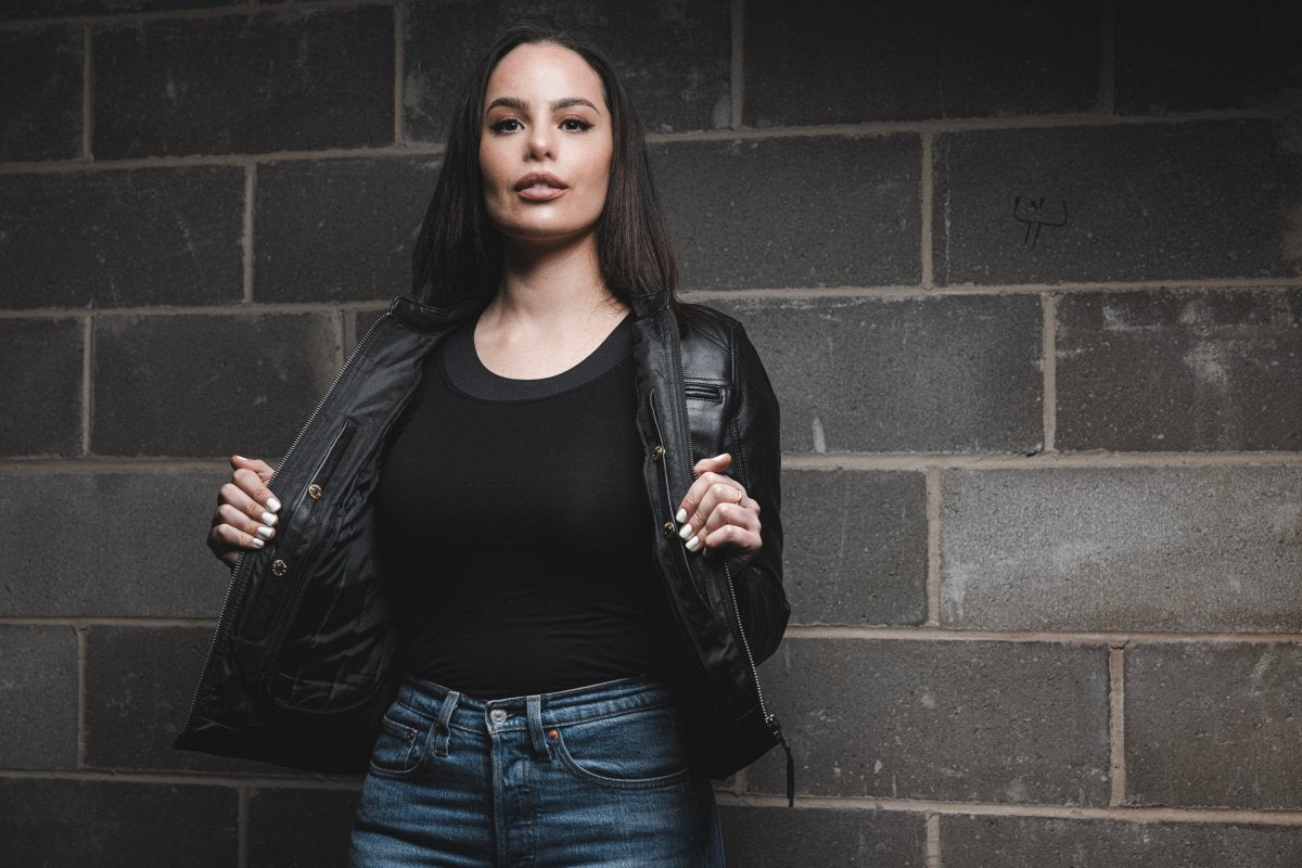 Supastar - Womens Motorcycle Leather Jacket Women's Leather Jacket Jackets