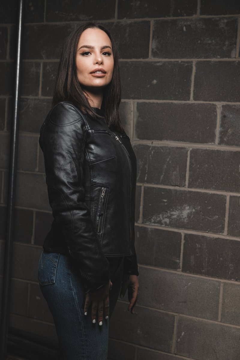 Supastar - Womens Motorcycle Leather Jacket Women's Leather Jacket Jackets