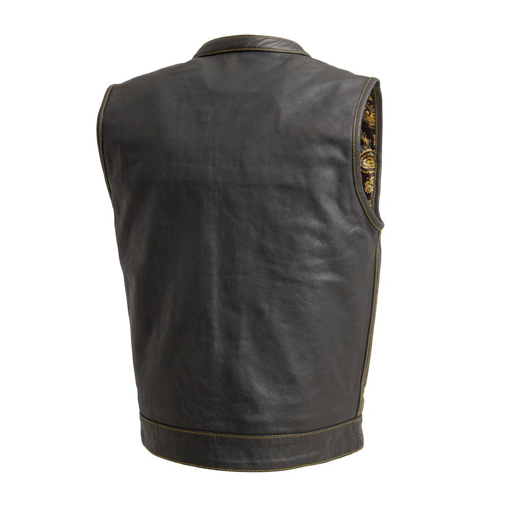 The Cut Men's Motorcycle Leather Vest, Multiple Color Options Men's Leather Vest Vests