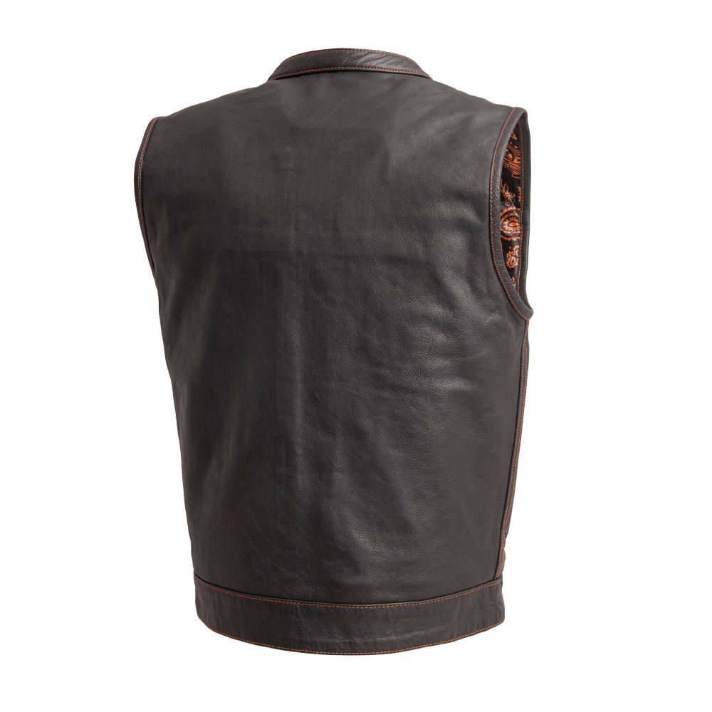 The Cut Men's Motorcycle Leather Vest, Multiple Color Options Men's Leather Vest Vests