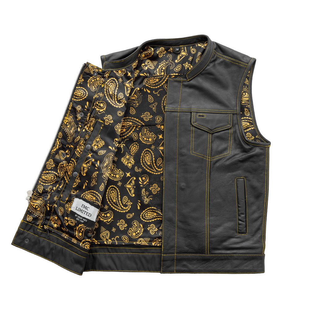 The Cut Men's Motorcycle Leather Vest, Multiple Color Options Men's Leather Vest Vests