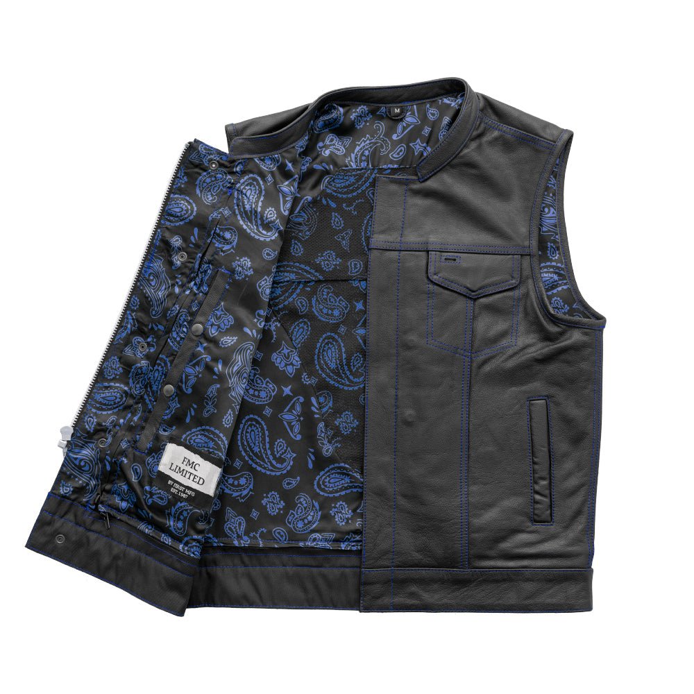 The Cut Men's Motorcycle Leather Vest, Multiple Color Options Men's Leather Vest Vests