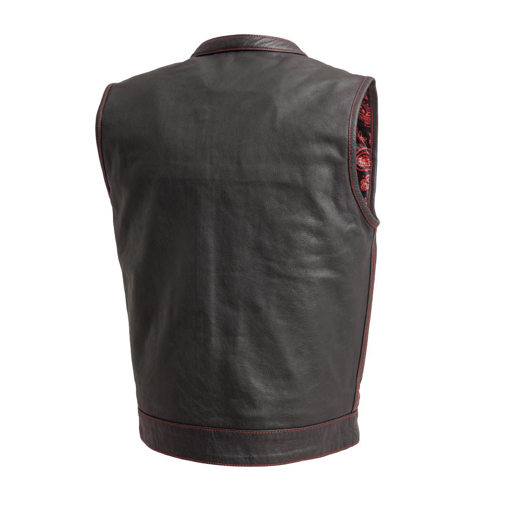 The Cut Men's Motorcycle Leather Vest, Multiple Color Options Men's Leather Vest Vests