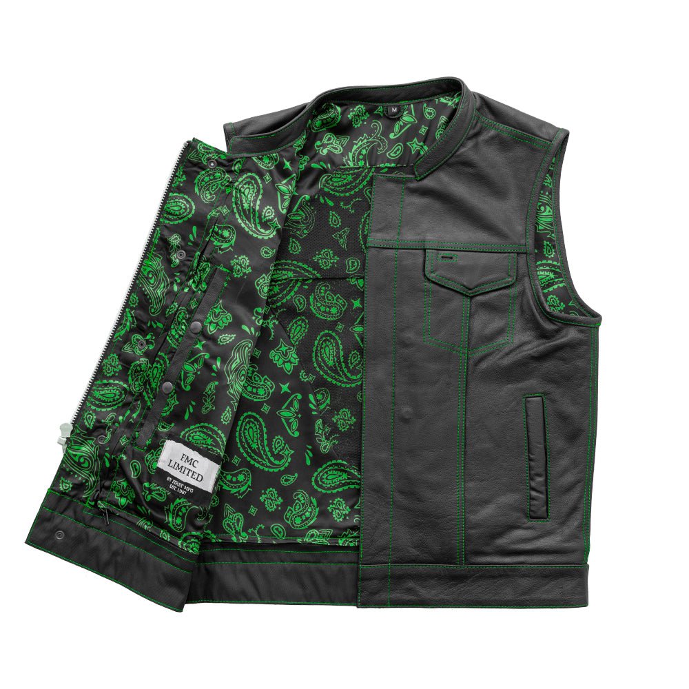 The Cut Men's Motorcycle Leather Vest, Multiple Color Options Men's Leather Vest Vests