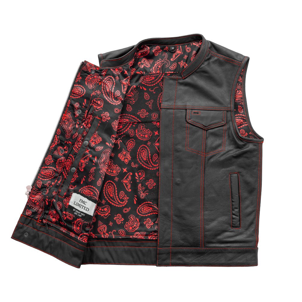 The Cut Men's Motorcycle Leather Vest, Multiple Color Options Men's Leather Vest Vests