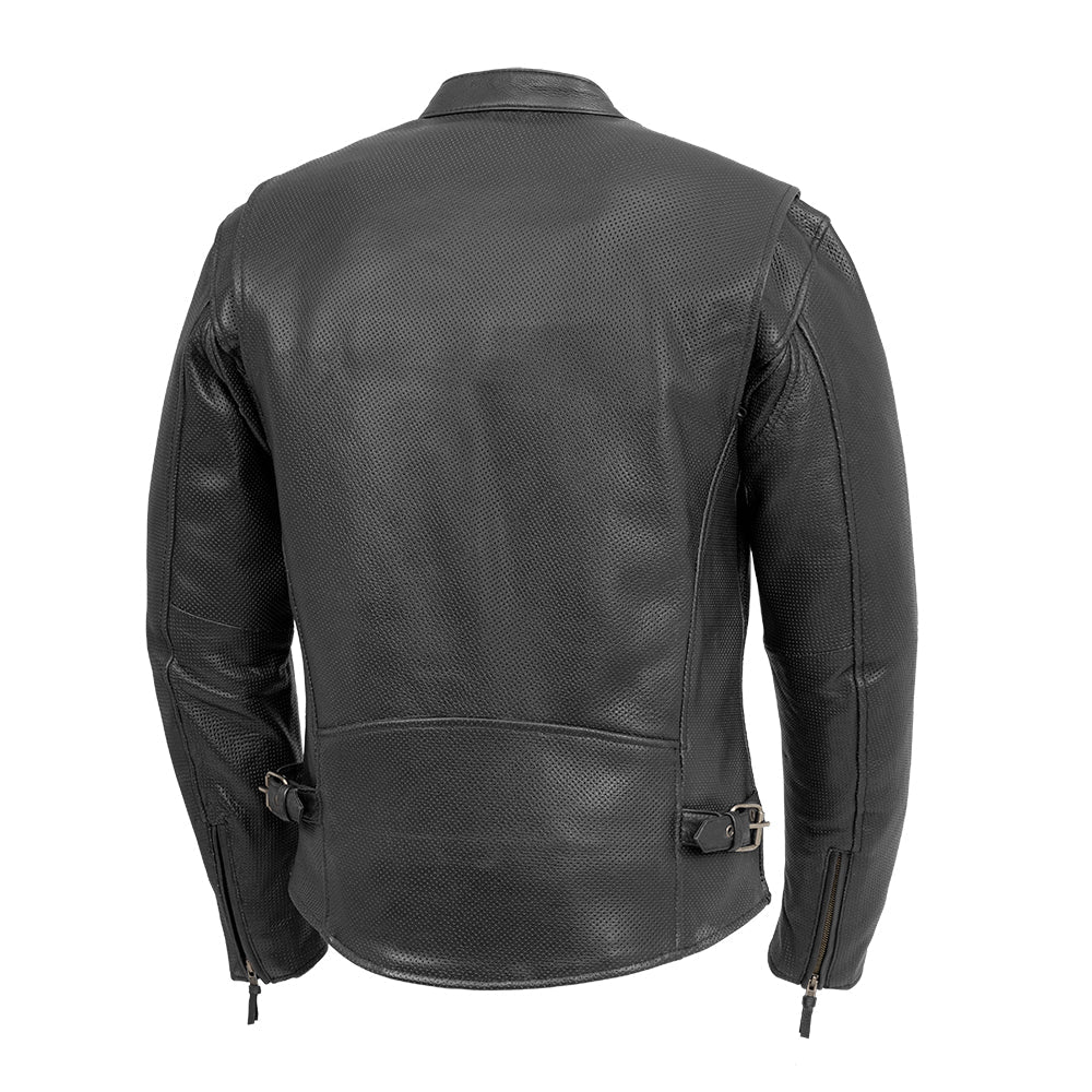 Turbine Men's Motorcycle Perforated Leather Jacket Men's Perforated Leather Jacket Jackets