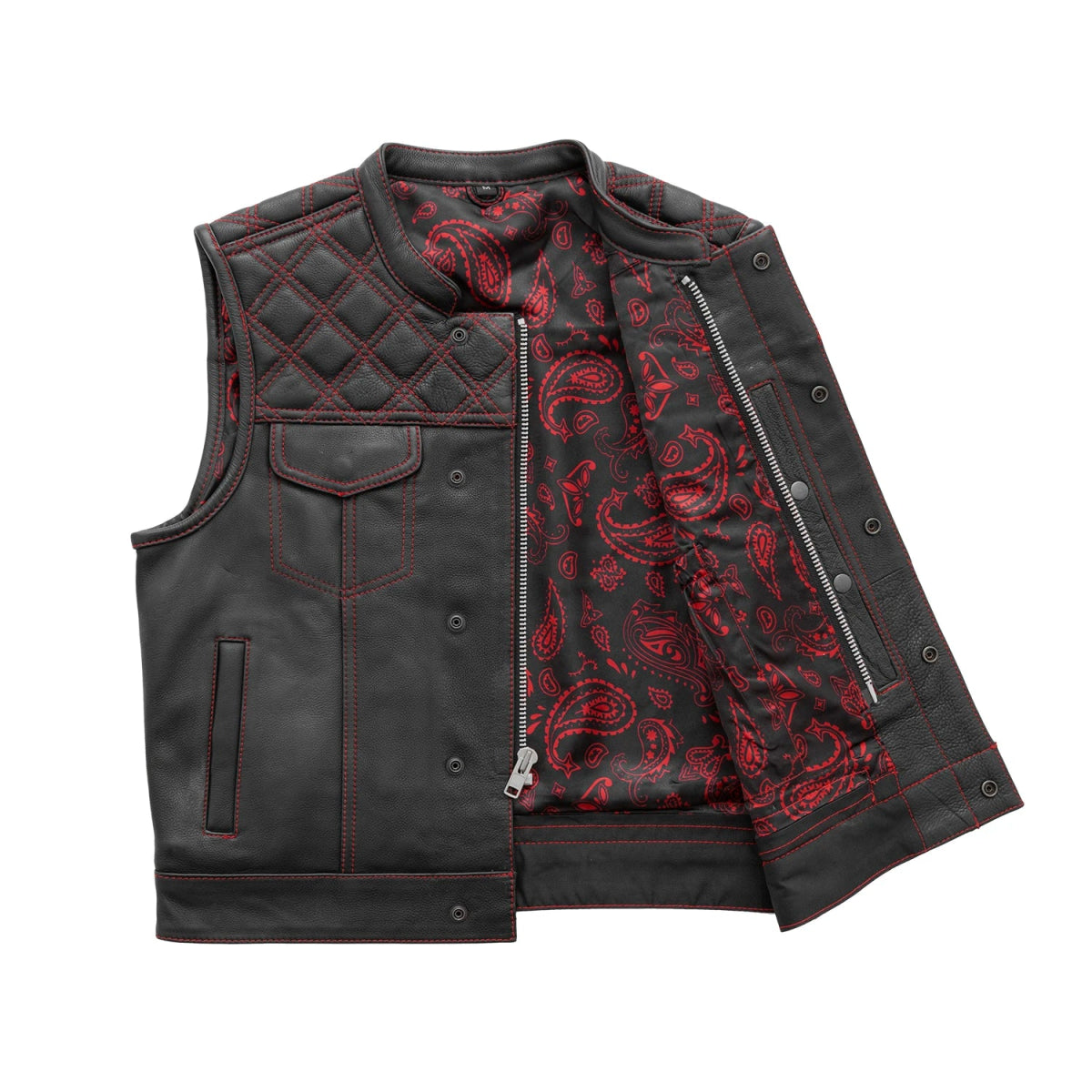 Upside Men's Club Style Leather Vest Men's Leather Vest Vests