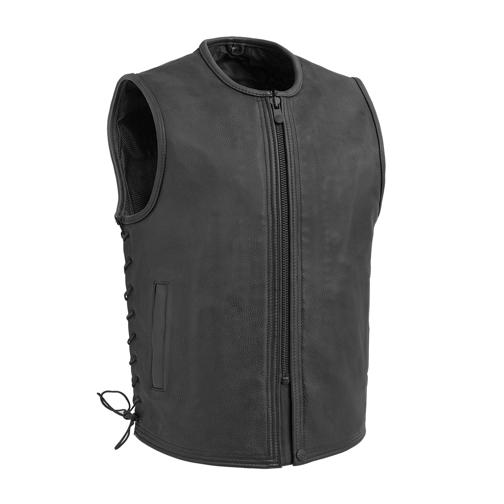 Venom Men's Motorcycle Leather Vest Men's Leather Vest Vests Black S