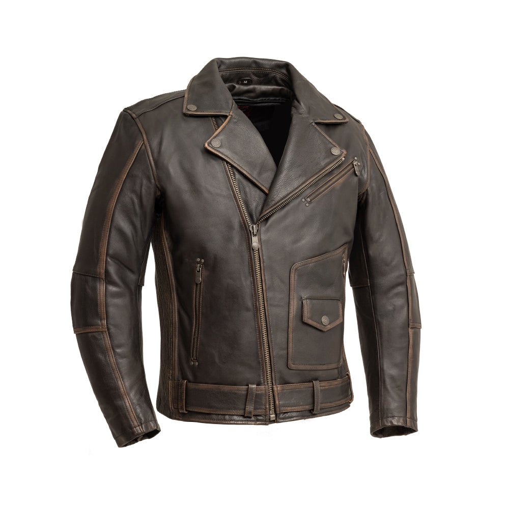 Wrath Men's Motorcycle Leather Jacket Men's Leather Jacket Jackets Brown XS