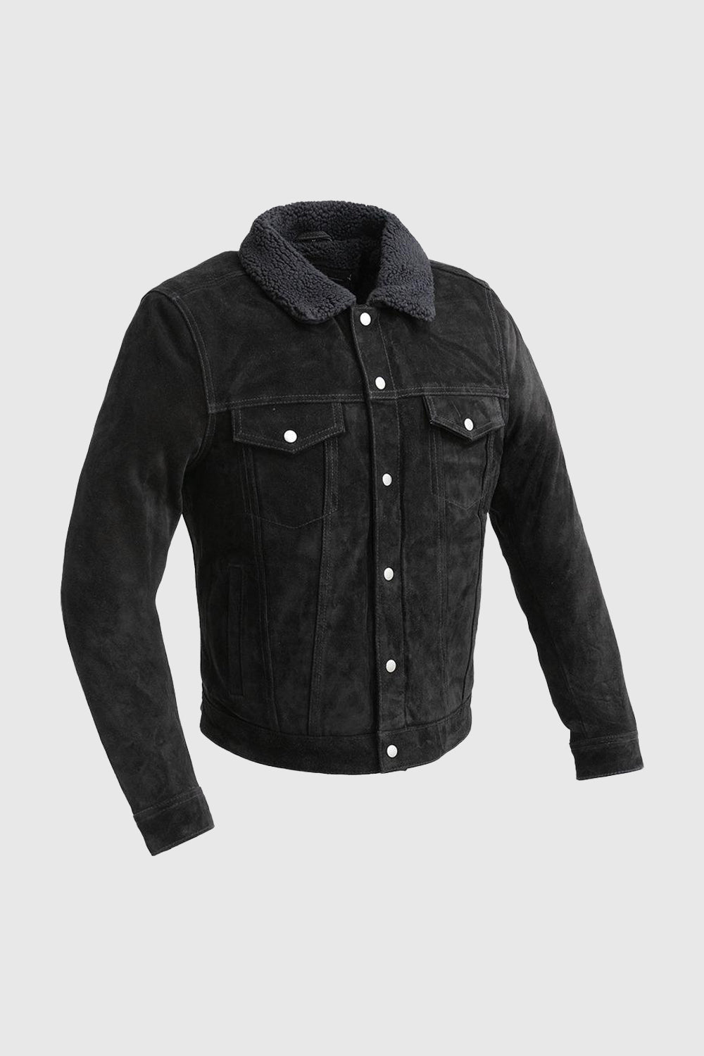 Denim jacket with faux shearling - Outerwear - Men