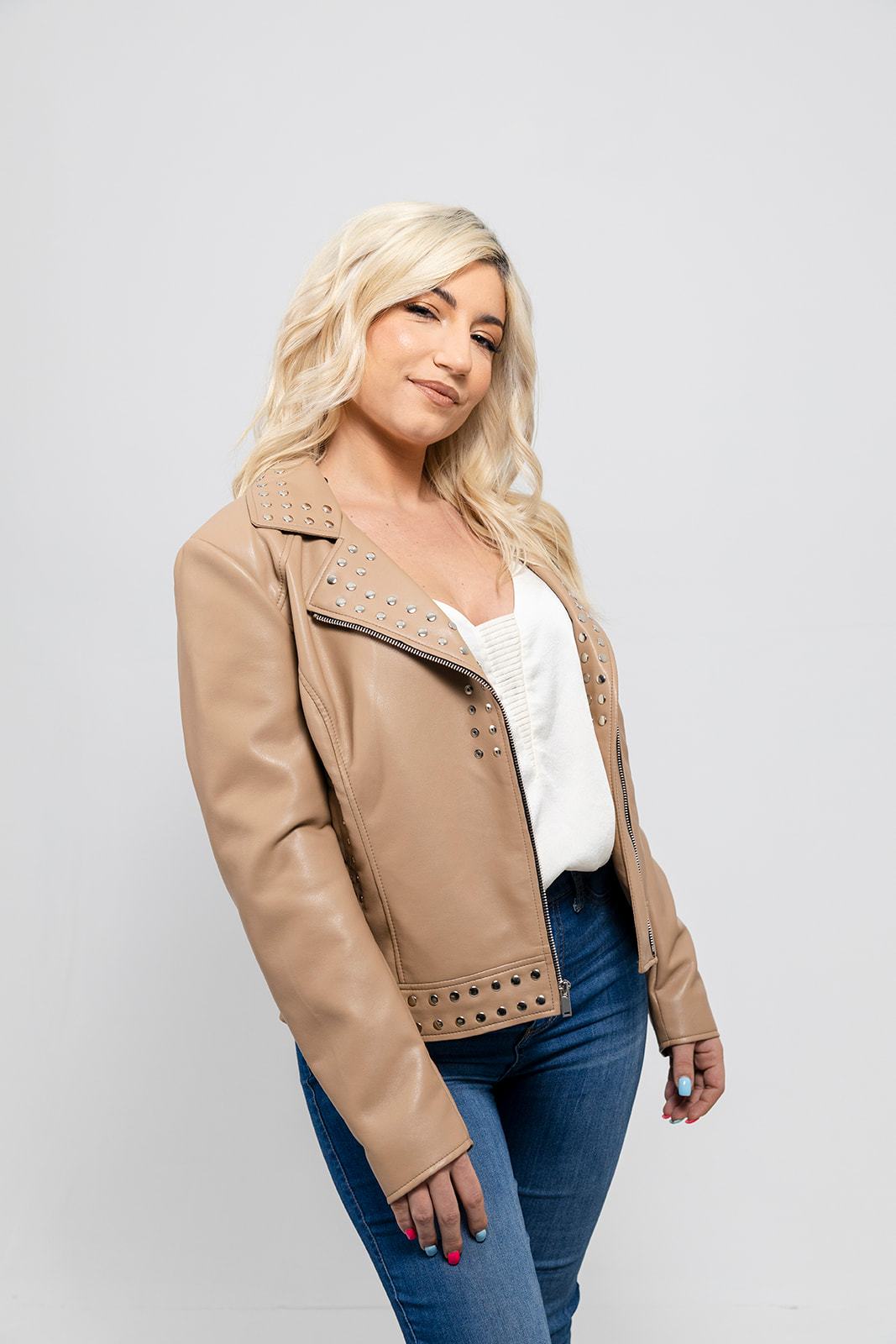 Magane | Women’s Embroidered Vegan Leather Jacket