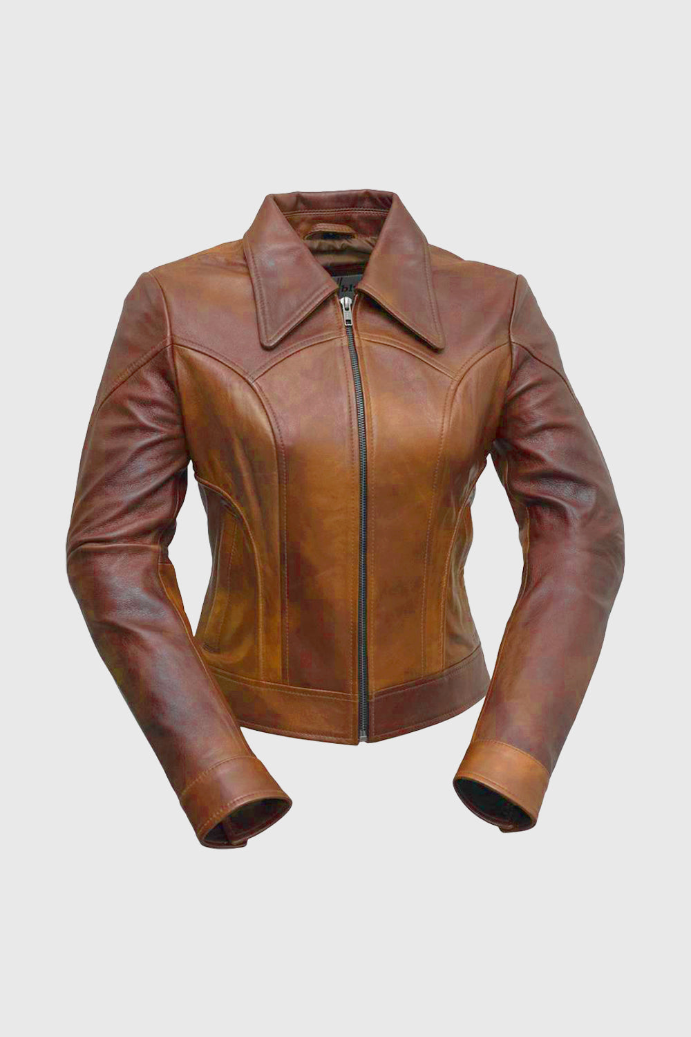 Women's Motorcycle Jacket in Cognac, Size XL, Leather by Quince