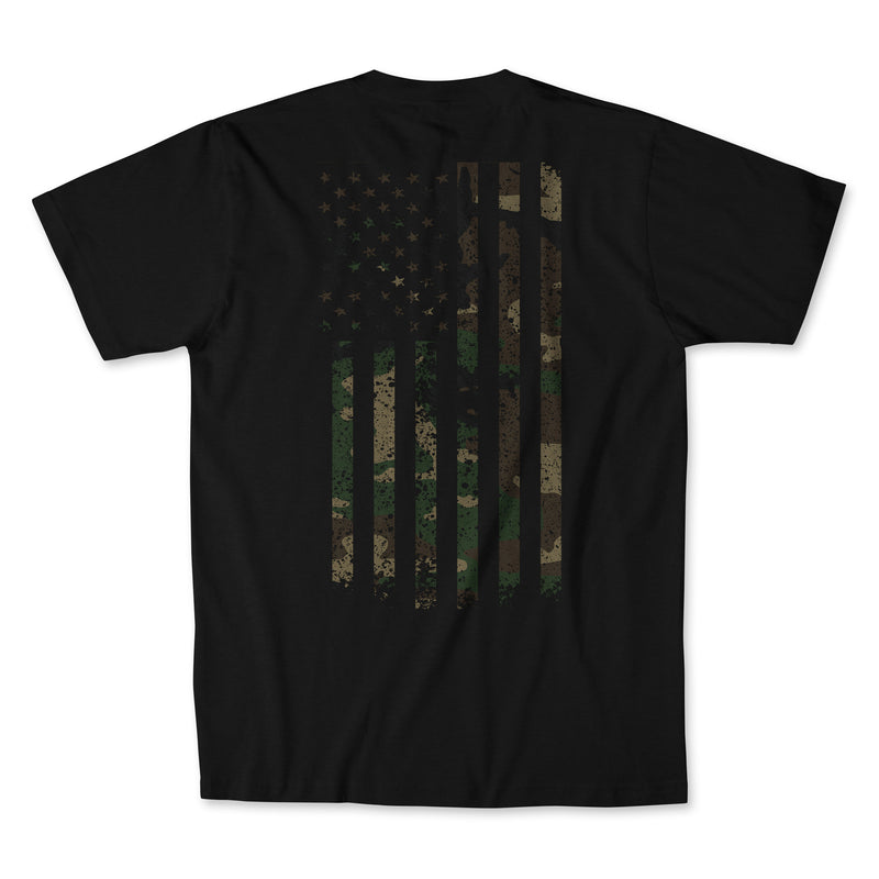 Flag T-Shirt Men's T-Shirt First Manufacturing Company BLK S 