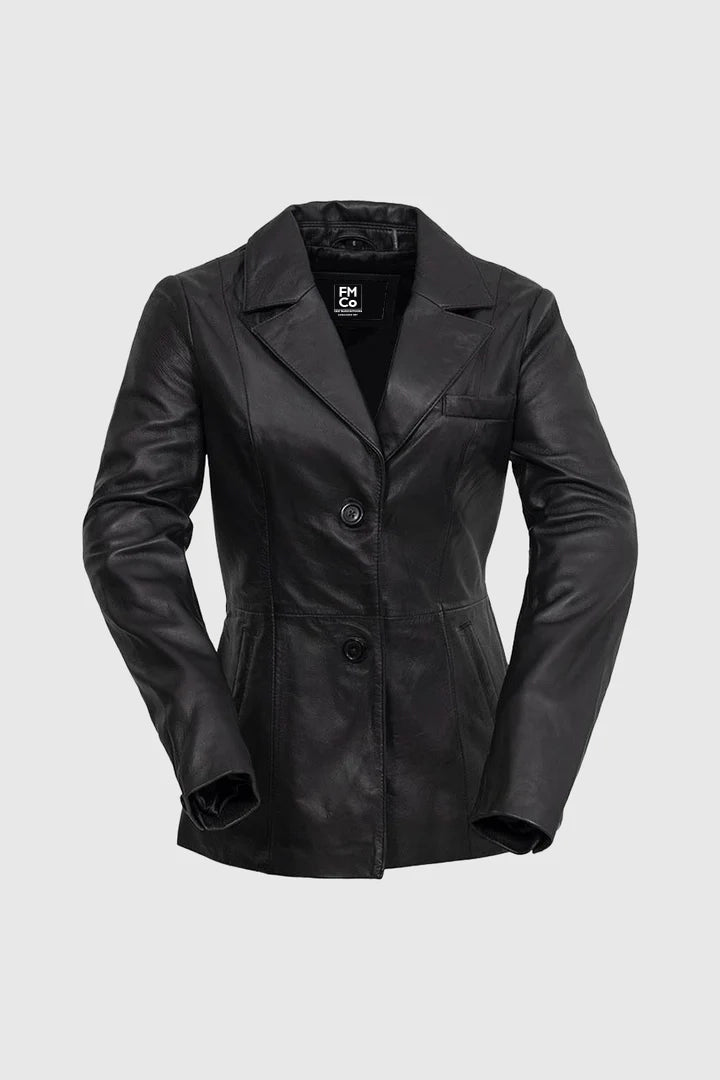 Dahlia Womens Fashion Leather Jacket Women's Leather Jacket FMCo Black XS 