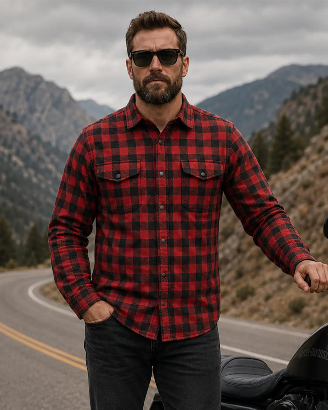 Canvas Moto Flannel Men's Shirt First Manufacturing Company