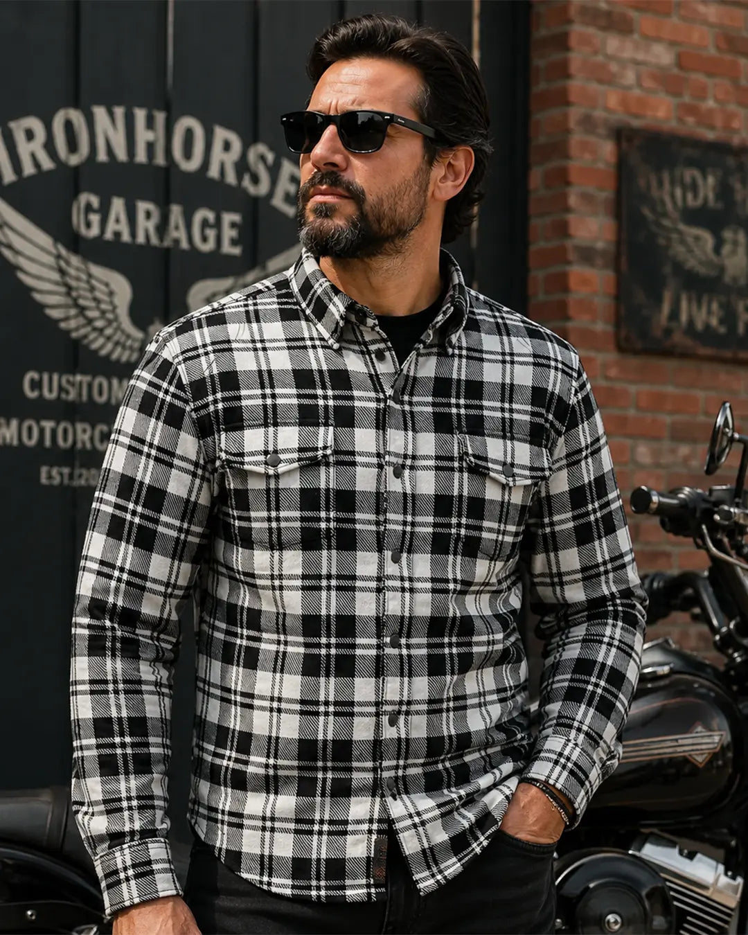 Canvas Moto Flannel Men's Shirt First Manufacturing Company