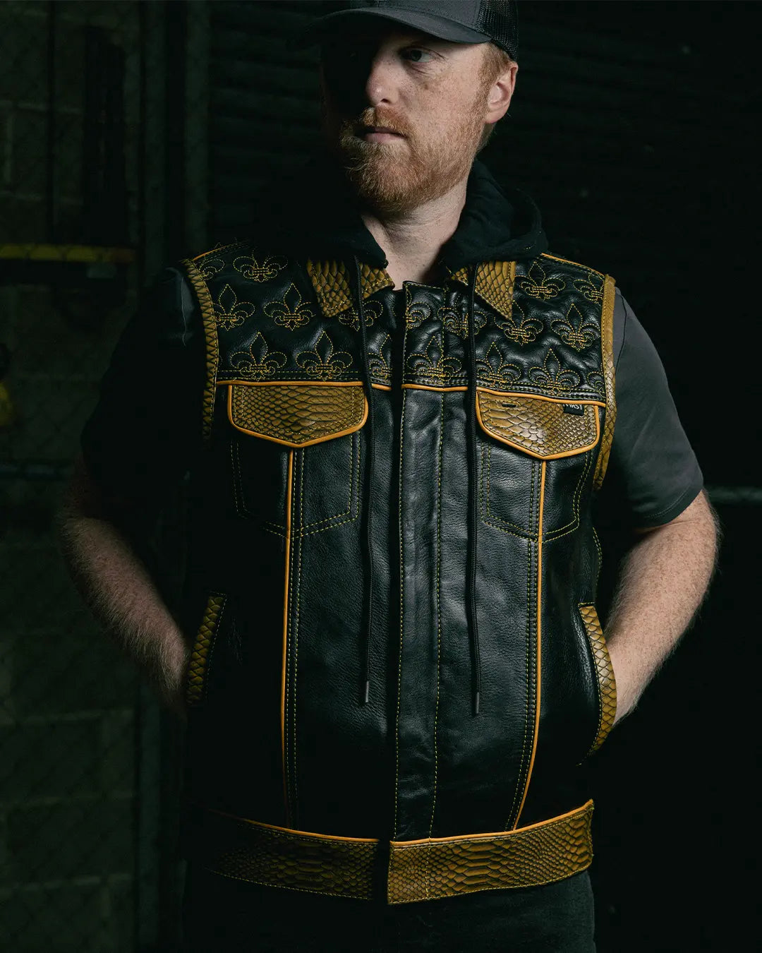 Dynasty Men's Club Style Leather Biker Vest Men's Leather Vest Vests